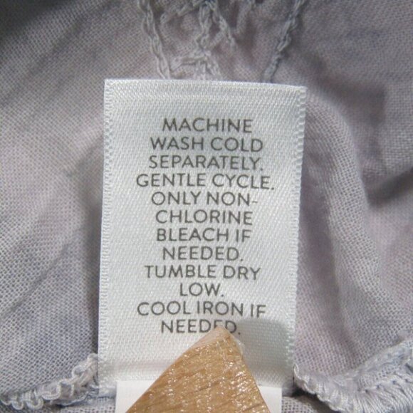 J Jill Pure Jill Gray Tie Dye Embroidered Peasant Tunic Top Size M Petite Boho - Picture 9 of 10